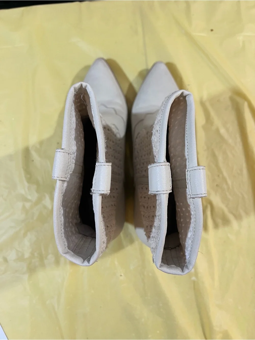 Dolce Vita Cream Pointed Crochet Shaft Ankle Booties